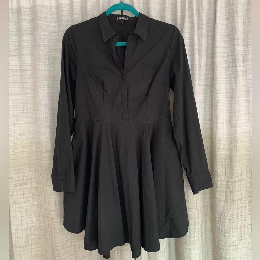 Express 8 Long Sleeve Black Shirt Dress